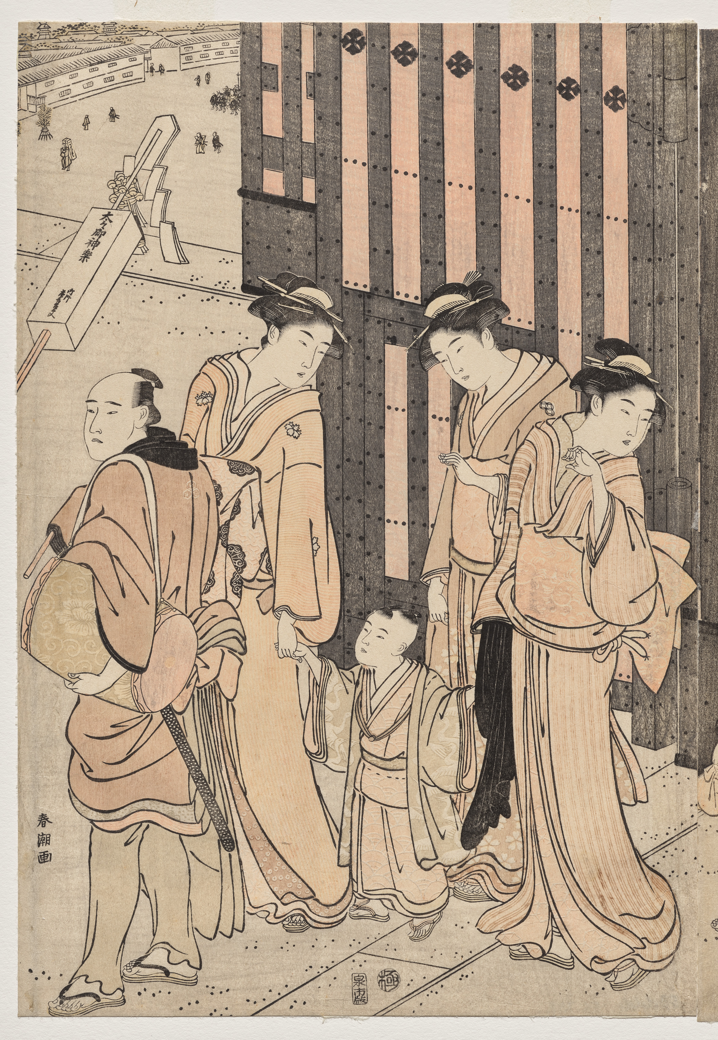 Katsukawa Shunchō, A Thousand Autumns, Ten Thousand Years on Tokiwa Bridge