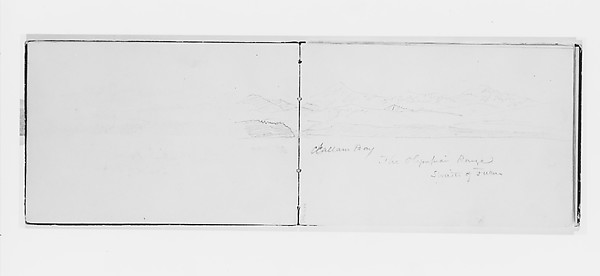 William Trost Richards, Clallam Bay, Olympian Range, Straits of [Juan de] Fuca (from Sketchbook X)