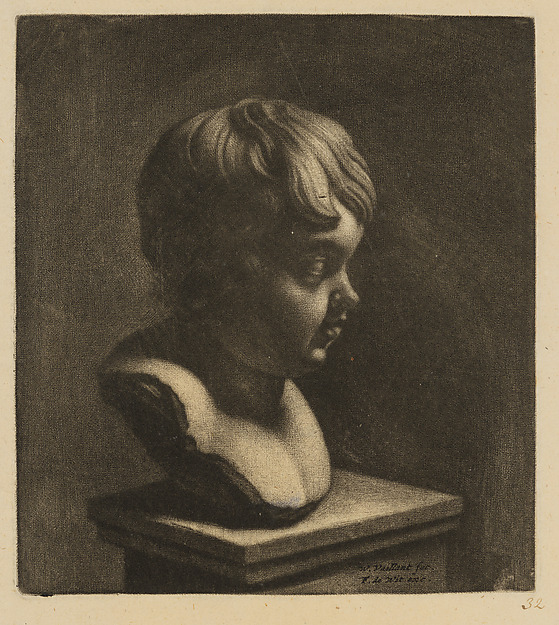 Wallerant Vaillant, Sculpture Bust of a Child, to the right