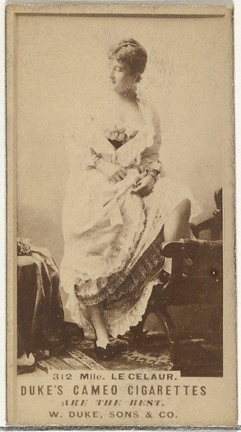 W. Duke, Sons & Co., Card Number 312, Mlle. Le Celaur, from the Actors and Actresses series (N145-5) issued by Duke Sons & Co. to promote Cameo Cigarettes