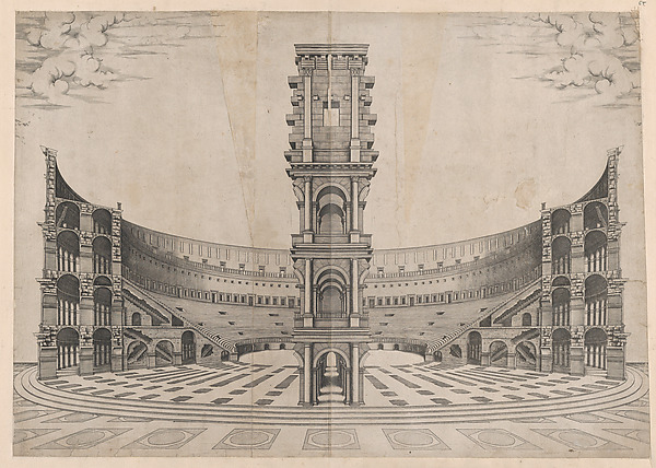 Anonymous, Interior Reconstruction of the Colosseum, from "Speculum Romanae Magnificentiae"