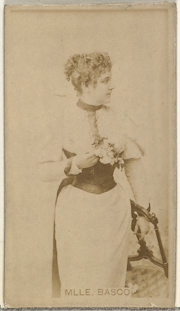 W. Duke, Sons & Co., Mlle. Basco, from the Actors and Actresses series (N145-8) issued by Duke Sons & Co. to promote Duke Cigarettes