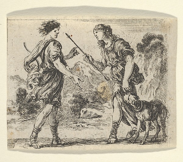 Stefano della Bella, Cephalus and Procris, from "Game of Mythology" (Jeu de la Mythologie)