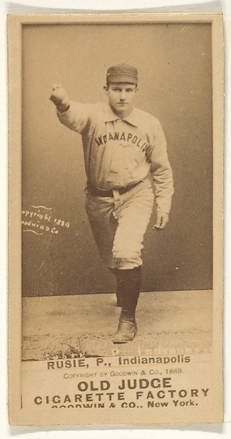 Goodwin & Company, Amos Rusie, Pitcher, Indianapolis, from the Old Judge series (N172) for Old Judge Cigarettes