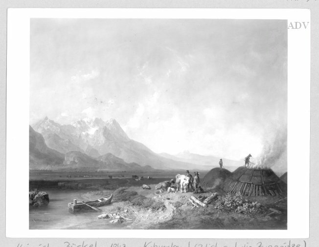 Heinrich Bürkel, Landscape with charcoal-pile