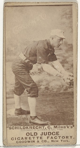 Goodwin & Company, Schildknecht, Catcher, Milwaukee, from the Old Judge series (N172) for Old Judge Cigarettes