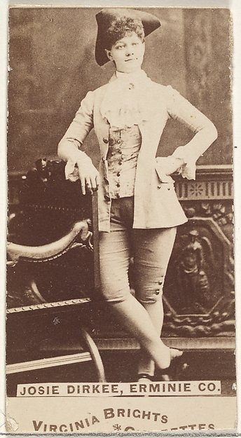 Allen & Ginter, Josie Dirkee, Erminie Co., from the Actors and Actresses series (N45, Type 1) for Virginia Brights Cigarettes