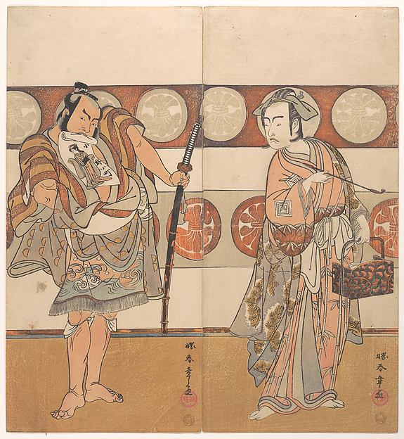 Katsukawa Shunshō　勝川春章, The Actors Ichikawa Yaozo III and Nakamura Sukegoro II