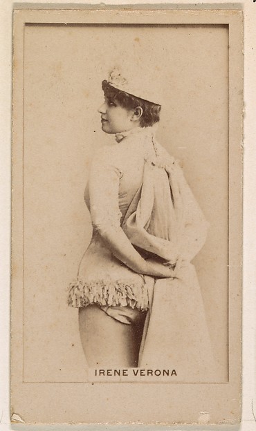 Kinney Brothers Tobacco Company, Irene Verona, from the Actresses series (N245) issued by Kinney Brothers to promote Sweet Caporal Cigarettes