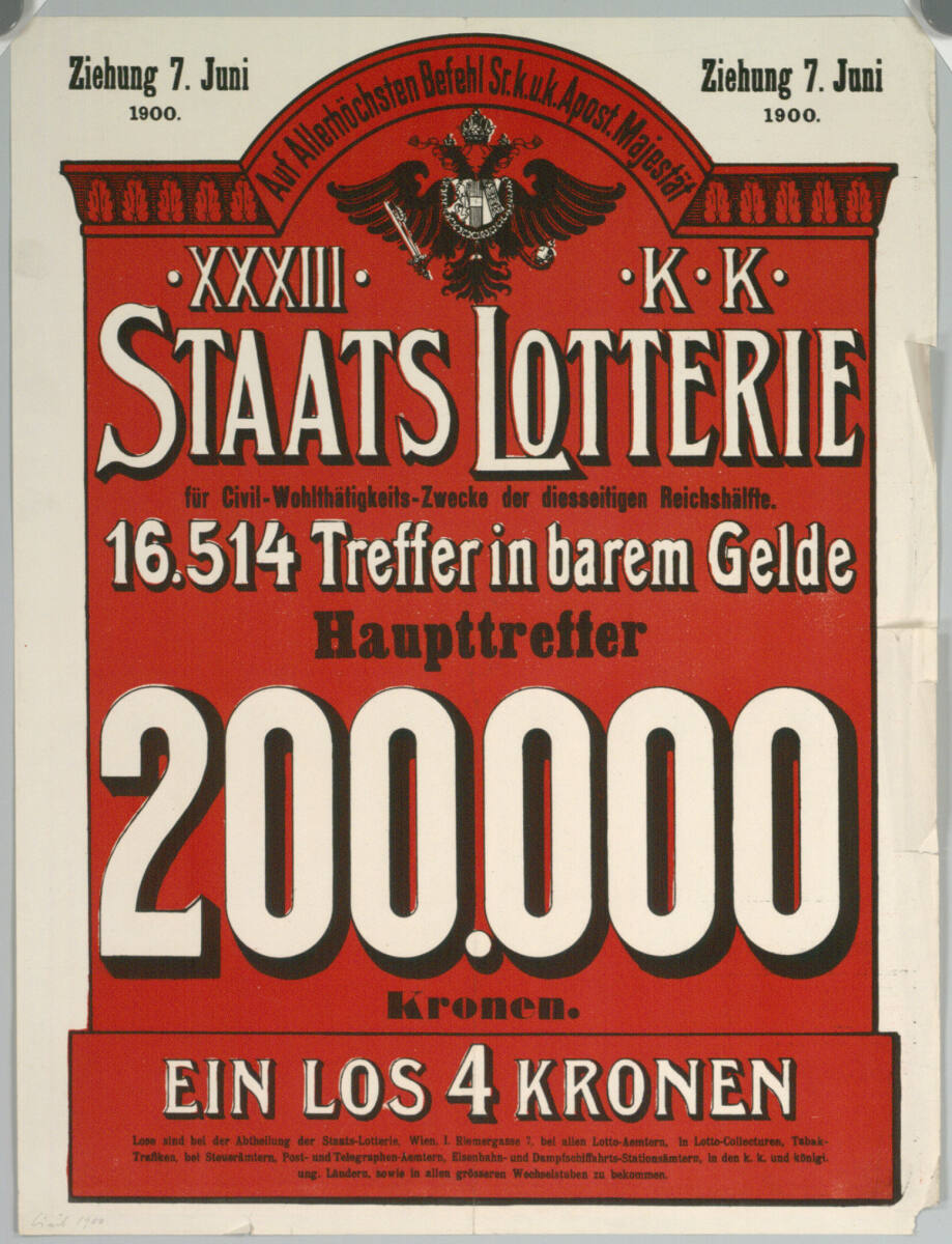 Anonym, XXXIII. STAATSLOTTERIE für Civil-Wohltätigkeits-Zwecke; 1900