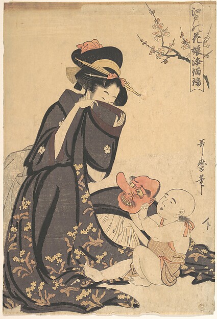 Kitagawa Utamaro, A Woman Playing with a Young Boy