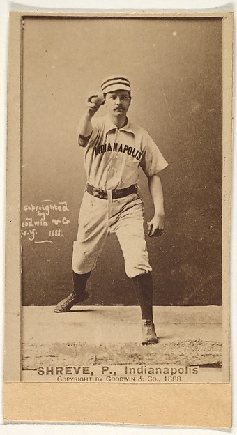 Goodwin & Company, Lev Shreve, Pitcher, Indianapolis, from the Old Judge series (N172) for Old Judge Cigarettes