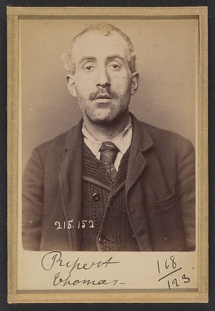 Alphonse Bertillon, Ripert. Thomas. 33 ans, né à Marseille. Cocher. Anarchiste. 5/3/94.