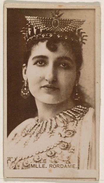 Kinney Brothers Tobacco Company, Mlle. Rordame, from the Actresses series (N245) issued by Kinney Brothers to promote Sweet Caporal Cigarettes