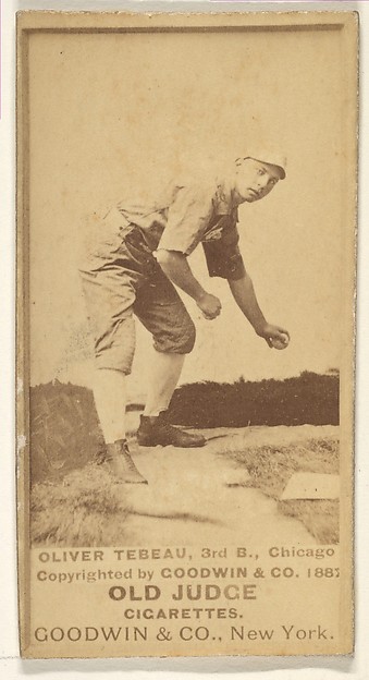 Goodwin & Company, Oliver Wendell "Patsy" Tebeau, 3rd Base, Chicago, from the Old Judge series (N172) for Old Judge Cigarettes