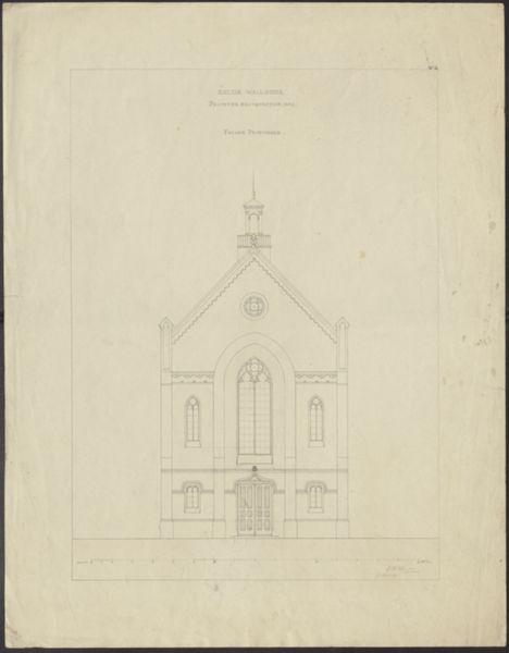 Lucas Hermanus Eberson, Front elevation of a Walloon church [in Arnhem ?]
