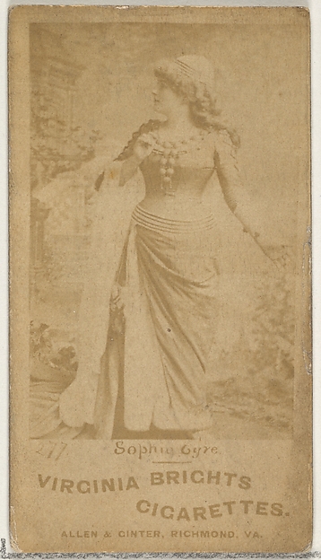 Allen & Ginter, Card 277, Sophie Gyre, from the Actors and Actresses series (N45, Type 1) for Virginia Brights Cigarettes
