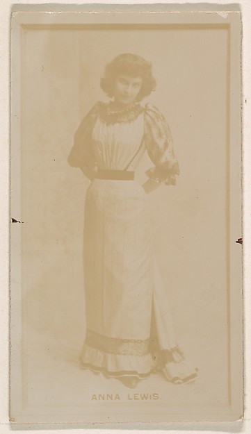 Kinney Brothers Tobacco Company, Anna Lewis, from the Actresses series (N245) issued by Kinney Brothers to promote Sweet Caporal Cigarettes
