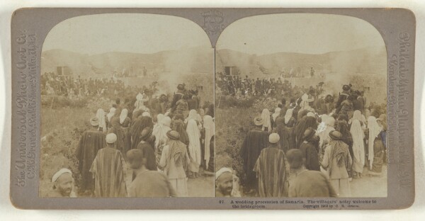 Carleton H. Graves, A wedding procession of Samaria. The villagers' noisy welcome to the bridegroom.