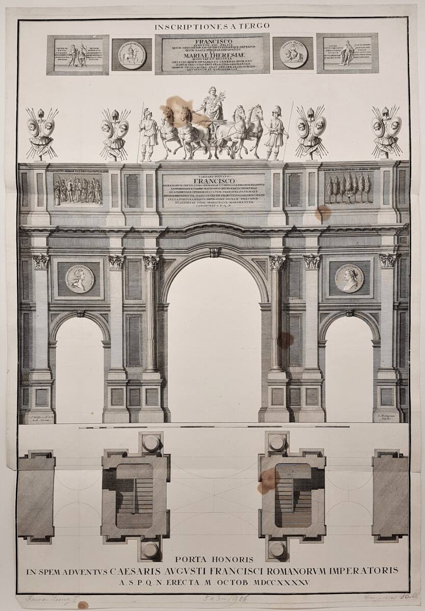 JohannMichaelSeligmann, Triumphbogen für Kaiser Franz I. Stephan im Oktober 1745 in Nürnberg