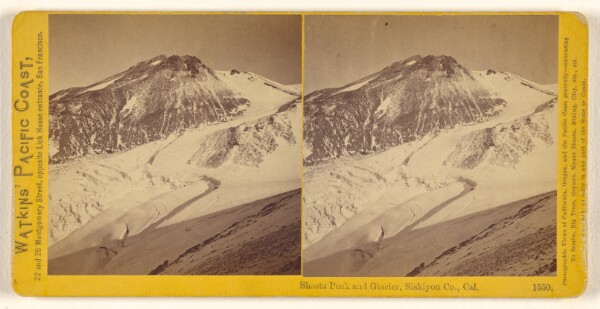 Carleton Watkins, 1550- Shasta Peak and Glacier, Siskiyou Co., CAL.