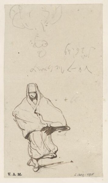 George Chinnery, A Macanese woman walking in a cape