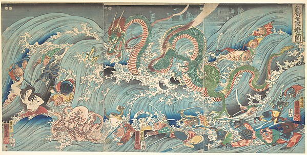 Utagawa Kuniyoshi, Recovering the Stolen Jewel from the Palace of the Dragon King