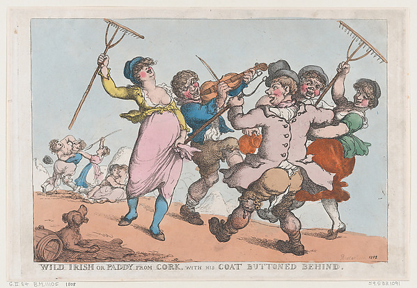 Thomas Rowlandson, Wild Irish, or Paddy from Cork with his Coat Buttoned Behind