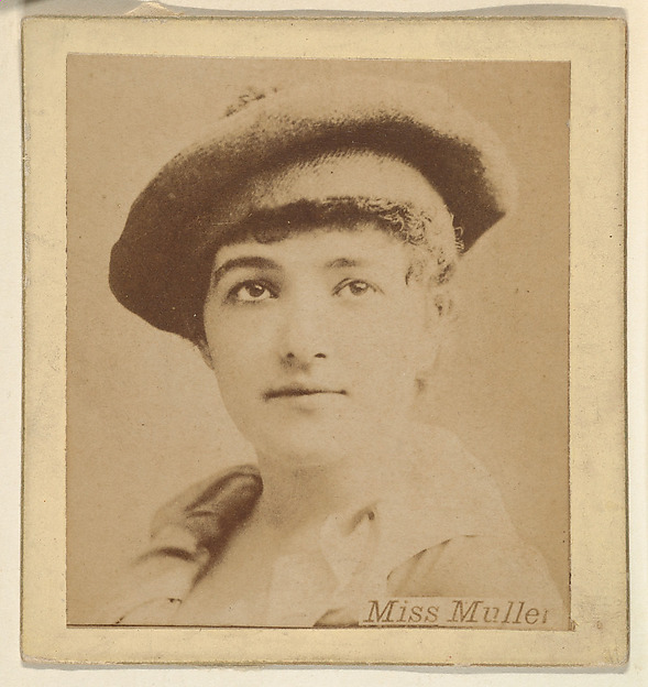 Kinney Brothers Tobacco Company, Miss Muller, from the Actresses series (N246), Type 2, issued by Kinney Brothers to promote Sporting Extra Cigarettes