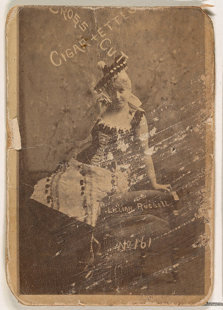 W. Duke, Sons & Co., Card Number 161, Lillian Russell, from the Actors and Actresses series (N145-1) issued by Duke Sons & Co. to promote Cross Cut Cigarettes