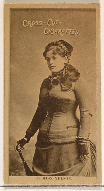 W. Duke, Sons & Co., Card Number 64, Miss Nelson, from the Actors and Actresses series (N145-2) issued by Duke Sons & Co. to promote Cross Cut Cigarettes