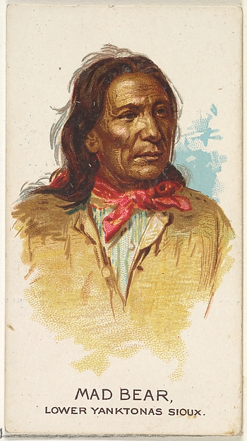 Allen & Ginter, Mad Bear, Lower Yanktonas Sioux, from the American Indian Chiefs series (N2) for Allen & Ginter Cigarettes Brands