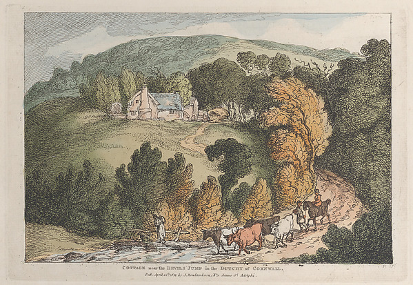 Thomas Rowlandson, View of the Church and Village of St. Cue, Cornwall