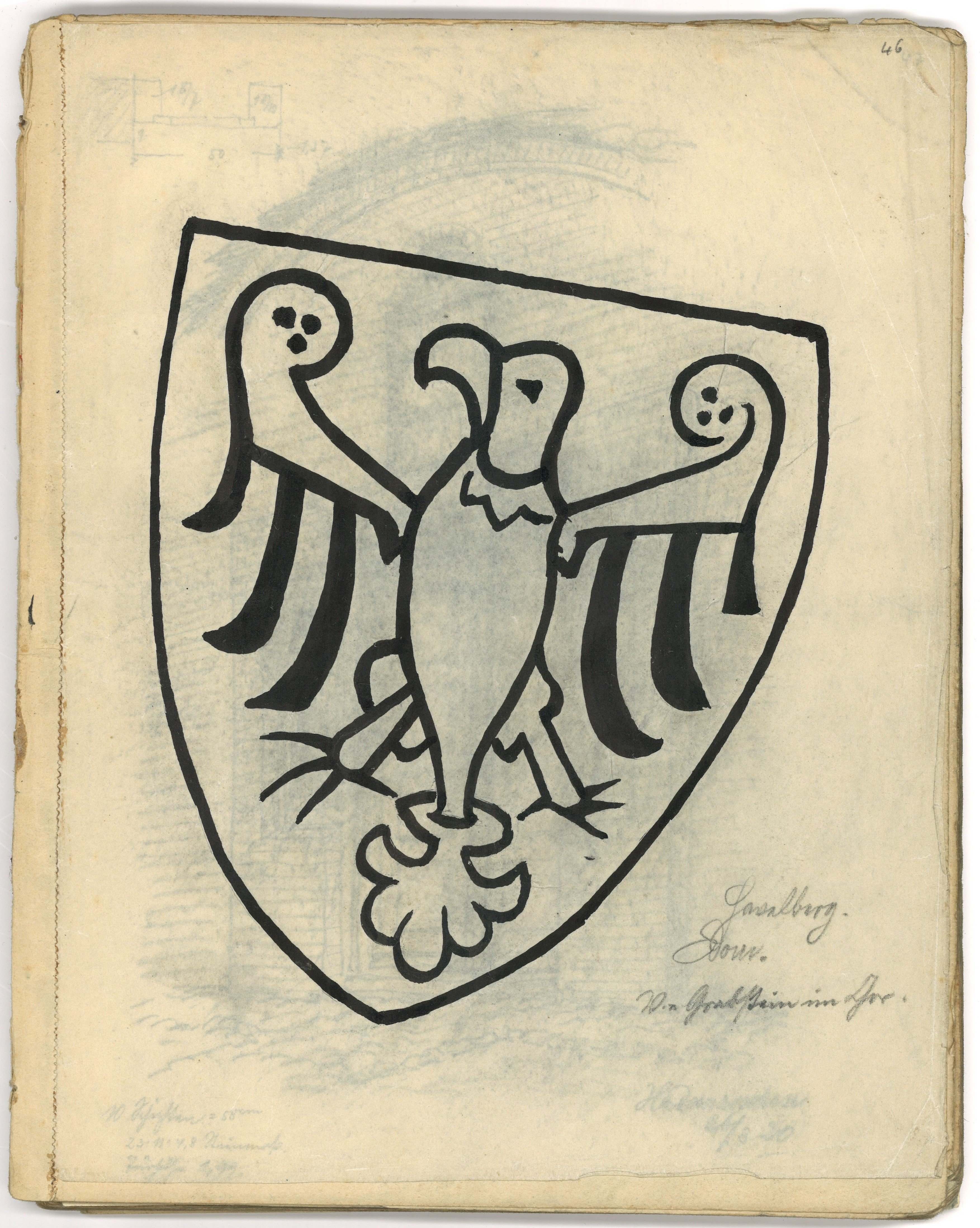 Otto Stiehl, Havelberg: Dom, Adlerwappen auf der Grabplatte Bischof Hermanns im Hochchor