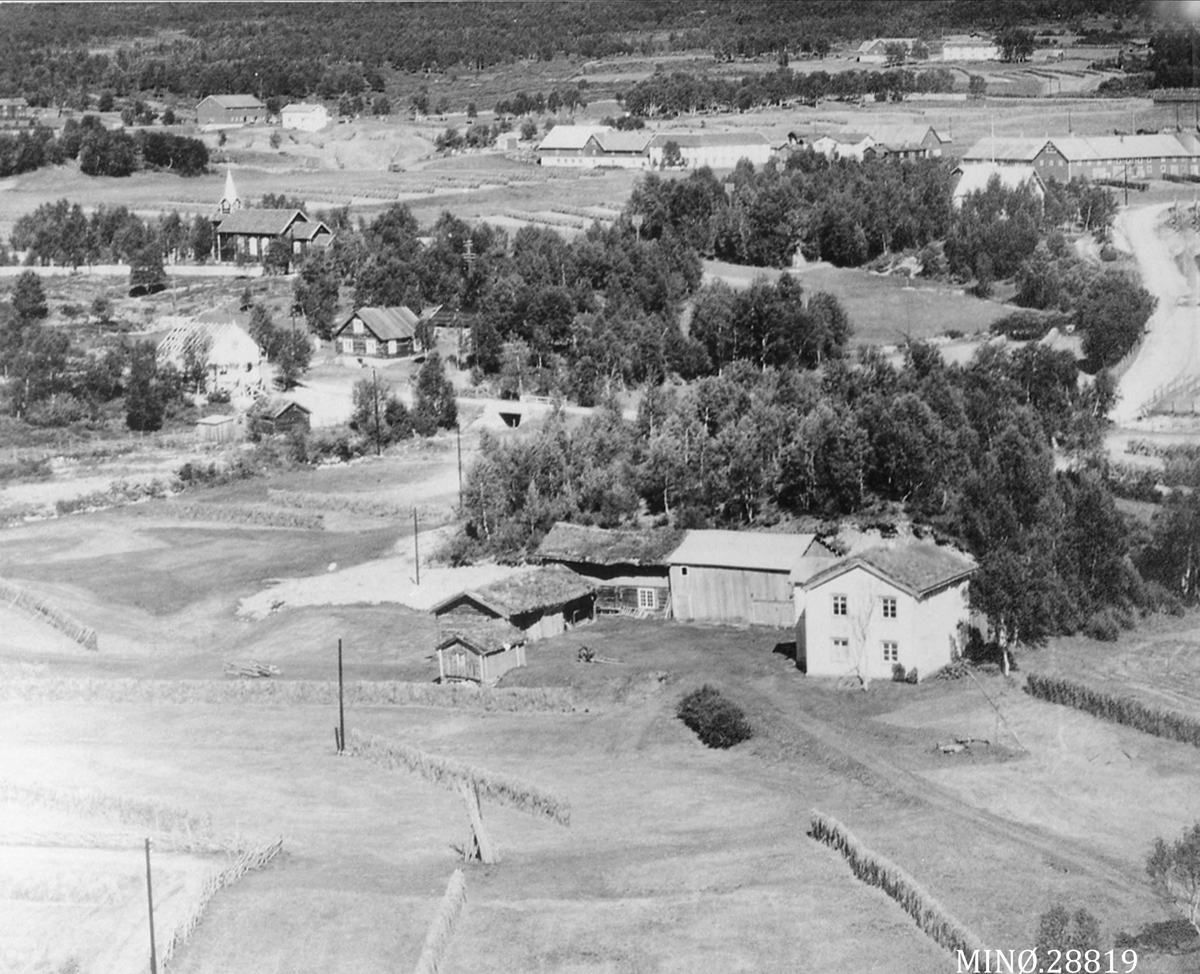 Carl Gustav Normann, Parti fra Hodalen, gardsbruk, flyfoto