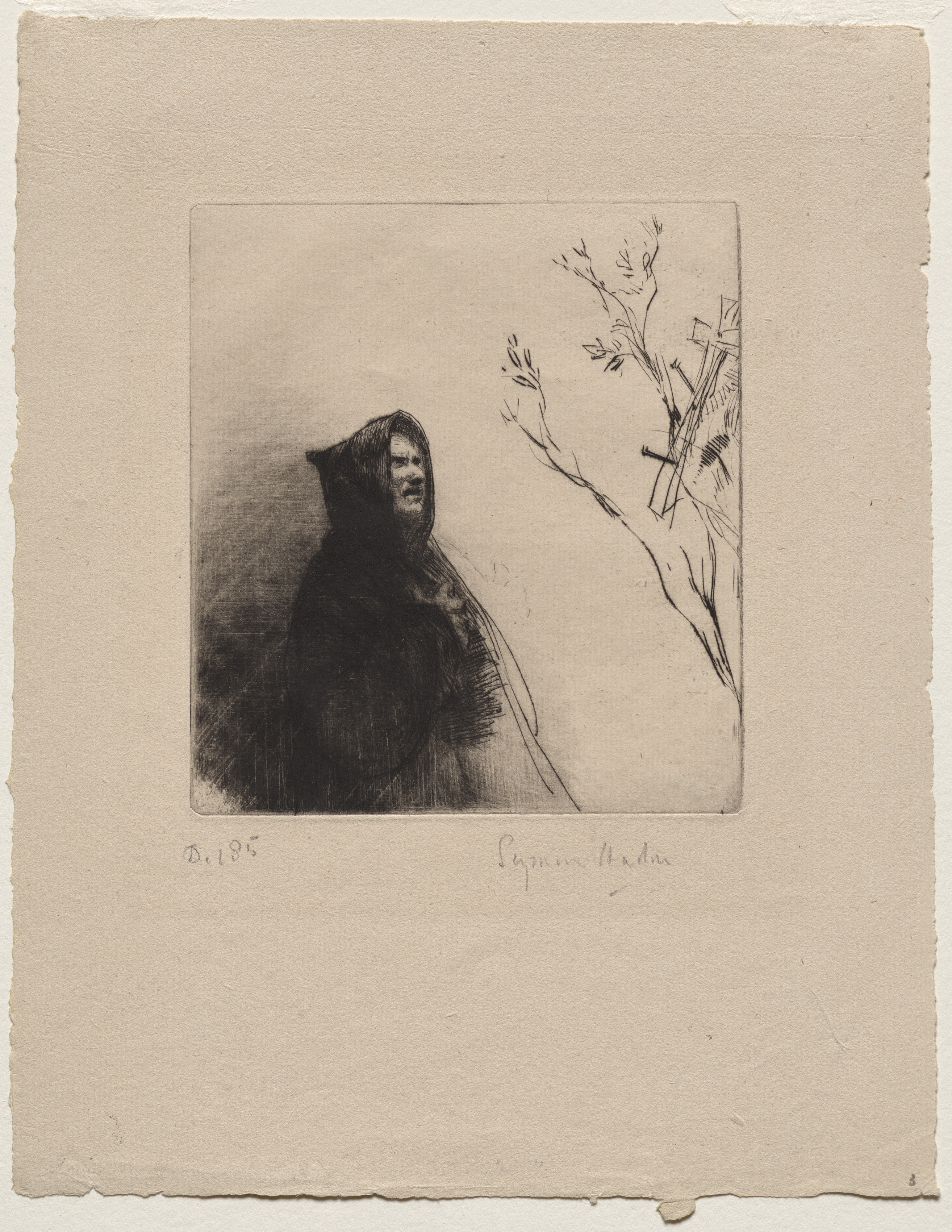 Francis Seymour Haden, The Monk Praying - St. Francis