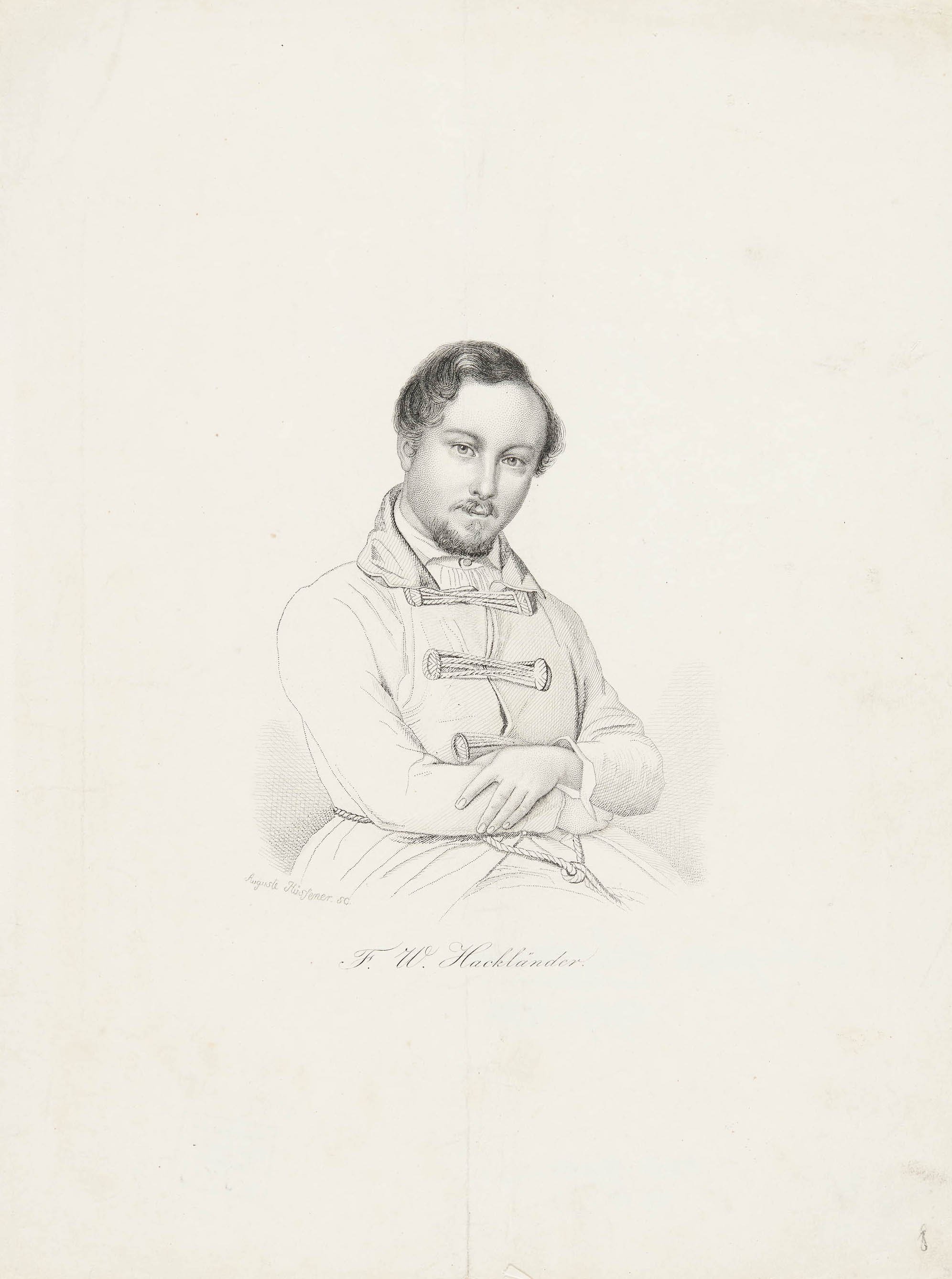 Auguste Hüssener, Bildnis Friedrich Wilhelm Hackländer