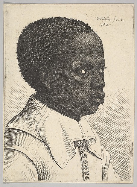 Wenceslaus Hollar, Head of a Young Black Boy in Profile to the Right