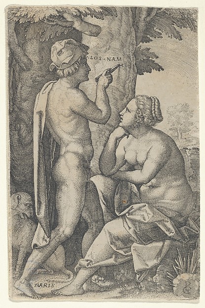 Georg Pencz, Paris and Oenone, from "The Greek Heroines"