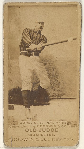Goodwin & Company, George F. "Piano Legs" Gore, Center Field, New York, from the Old Judge series (N172) for Old Judge Cigarettes
