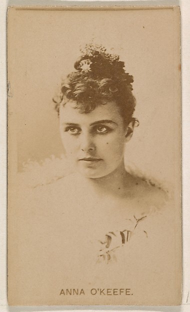 Kinney Brothers Tobacco Company, Anna O'Keefe, from the Actresses series (N245) issued by Kinney Brothers to promote Sweet Caporal Cigarettes