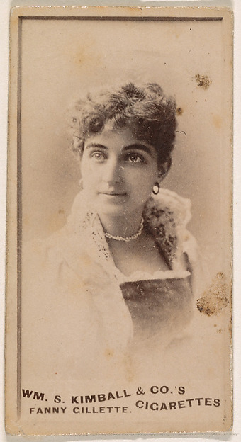 William S. Kimball & Company, Fanny Gillette, from the Actresses series (N203) issued by Wm. S. Kimball & Co.
