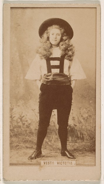Kinney Brothers Tobacco Company, Vesta Victoria, from the Actresses series (N245) issued by Kinney Brothers to promote Sweet Caporal Cigarettes
