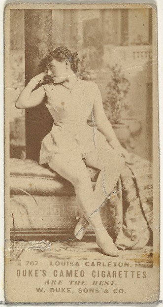 W. Duke, Sons & Co., Card Number 767, Louisa Carleton, from the Actors and Actresses series (N145-5) issued by Duke Sons & Co. to promote Cameo Cigarettes