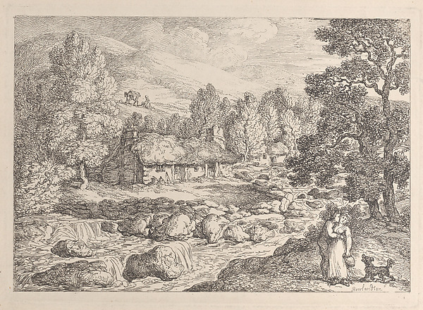 Thomas Rowlandson, A Cornish Waterfall, from "Views in Cornwall"