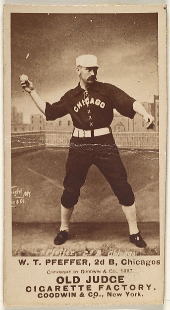 Goodwin & Company, Fred "Dandelion" Pfeffer, 2nd Base, Chicago, from the Old Judge series (N172) for Old Judge Cigarettes