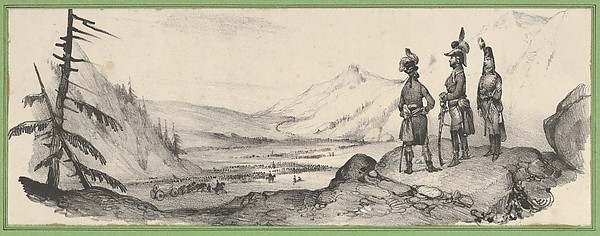 Victor Adam, Three soldiers in a landscape