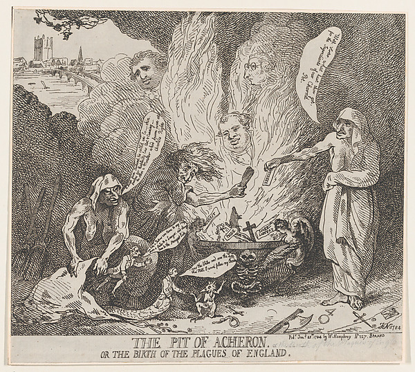 Thomas Rowlandson, The Pit of Acheron or The Birth of the Plagues of England