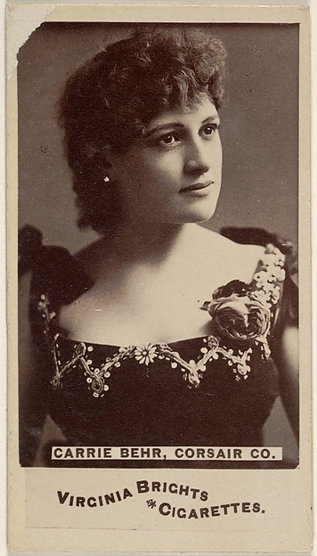 Allen & Ginter, Carrie Behr, Corsair Co., from the Actors and Actresses series (N45, Type 6) for Virginia Brights Cigarettes