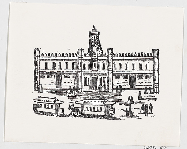 José Guadalupe Posada, Carriages and people in a town square